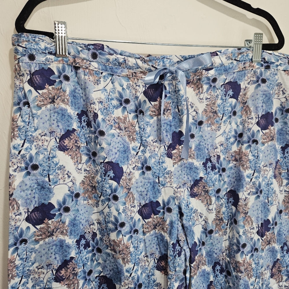 XL Papinelle Pajama Set Top Bottom Flower Print Womens Extra Large - Picture 12 of 16